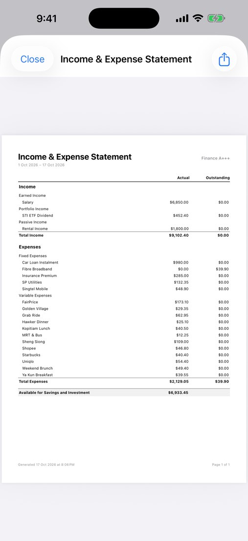 Income and expense statement PDF